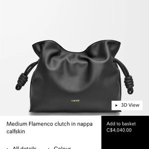 Loewe Black Medium Flamenco Clutch